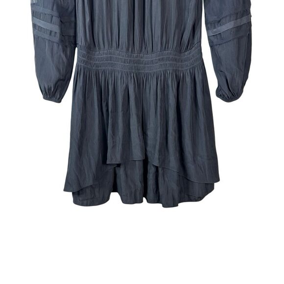 RAMY BROOK Aidan Black Mini Dress Size Medium Silk Blend Long Sleeve - Picture 4 of 13